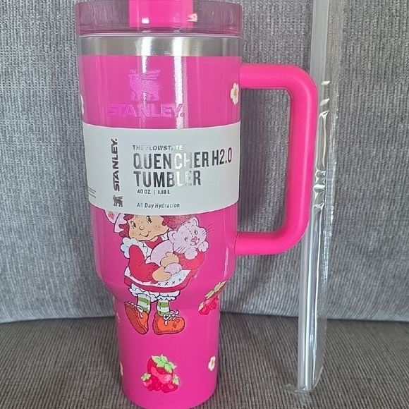 Stanley Pink Quencher H2.0 Tumbler, New, 40oz., Strawberry Shortcake - Picture 2 of 14